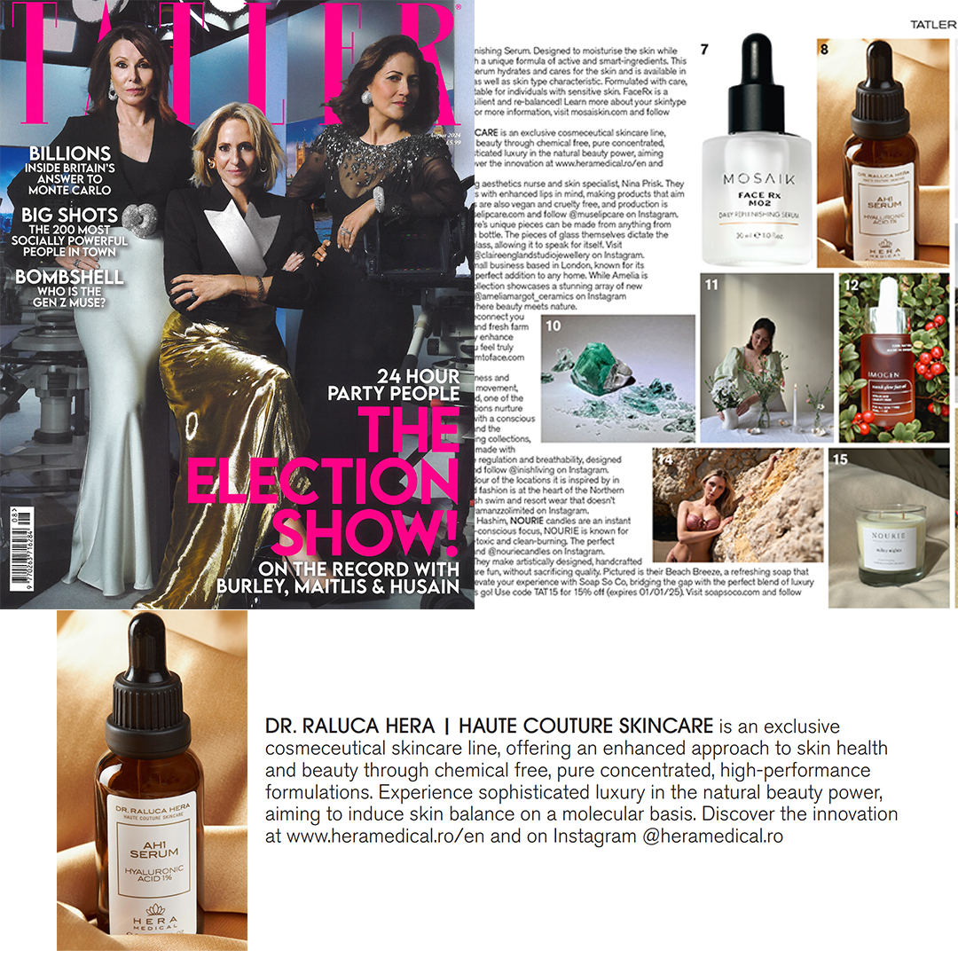 Apariție în numărul Tatler din August 2024